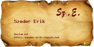 Szeder Erik névjegykártya